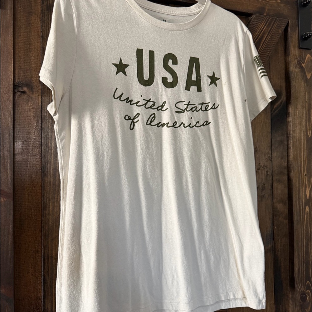 Under Armour Cream Logo T-Shirt